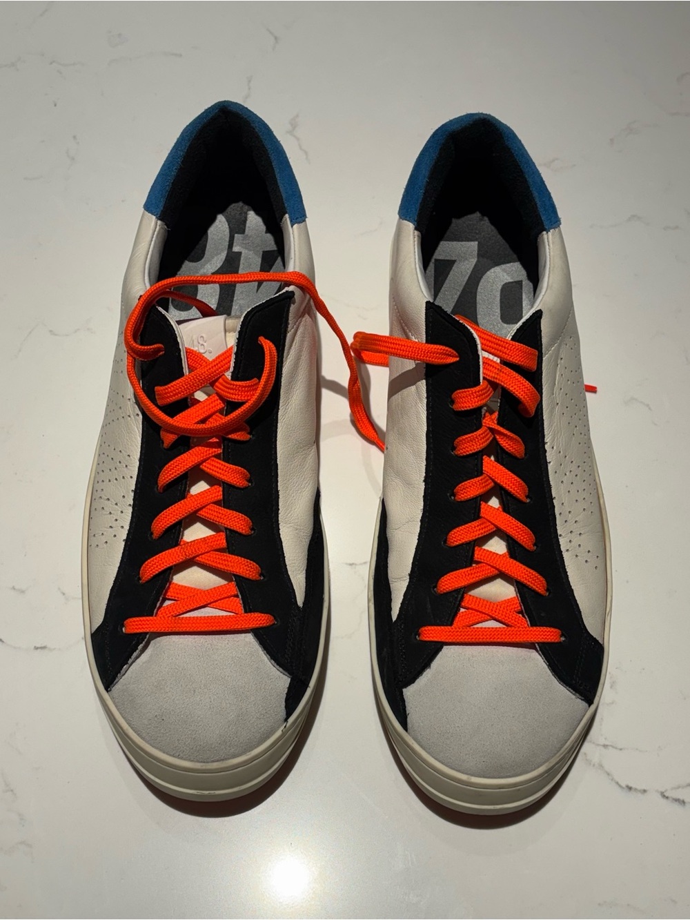 P448 John White Black Orange Blue Low-Top Sneakers 47 (13/13.5)